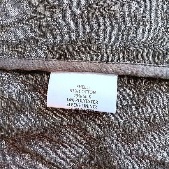 Eileen Fisher Sz XS Cotton Silk Blend Knee-length 3/4" Sleeve Unlined Jacket - Picture 11 of 11